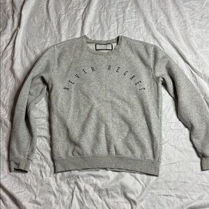Zara Pulse Gray Sweatshirt "Never Regret" M